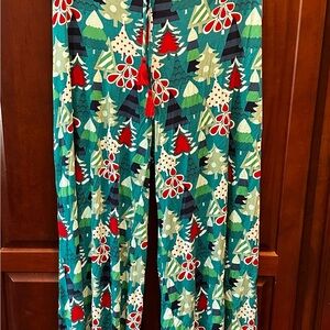 Unisex Pajamas- Matilda Jane Green and Red Tree Pattern Joggers